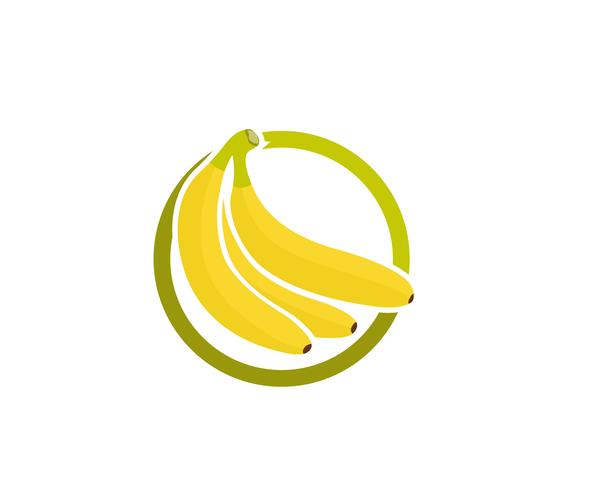 Bananan fruit vector sjabloon logo