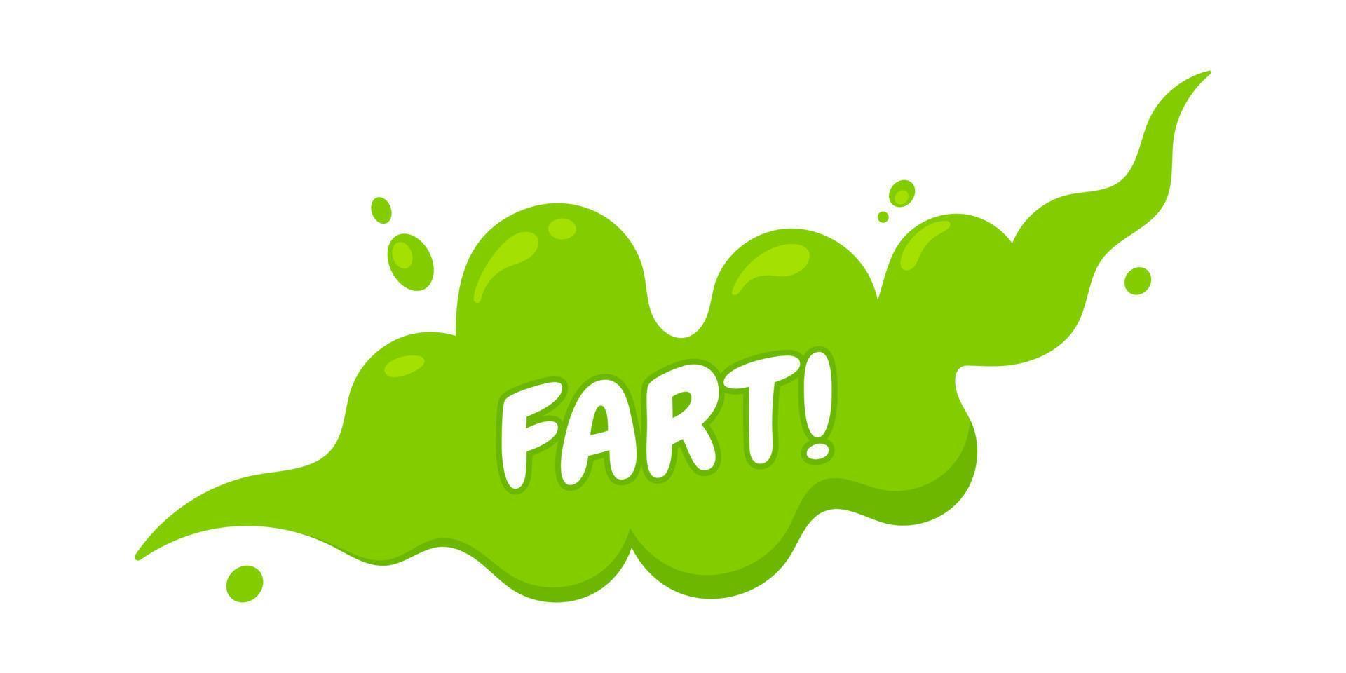 ruikende groene cartoon fart cloud vlakke stijl ontwerp vectorillustratie met tekst fart. vector