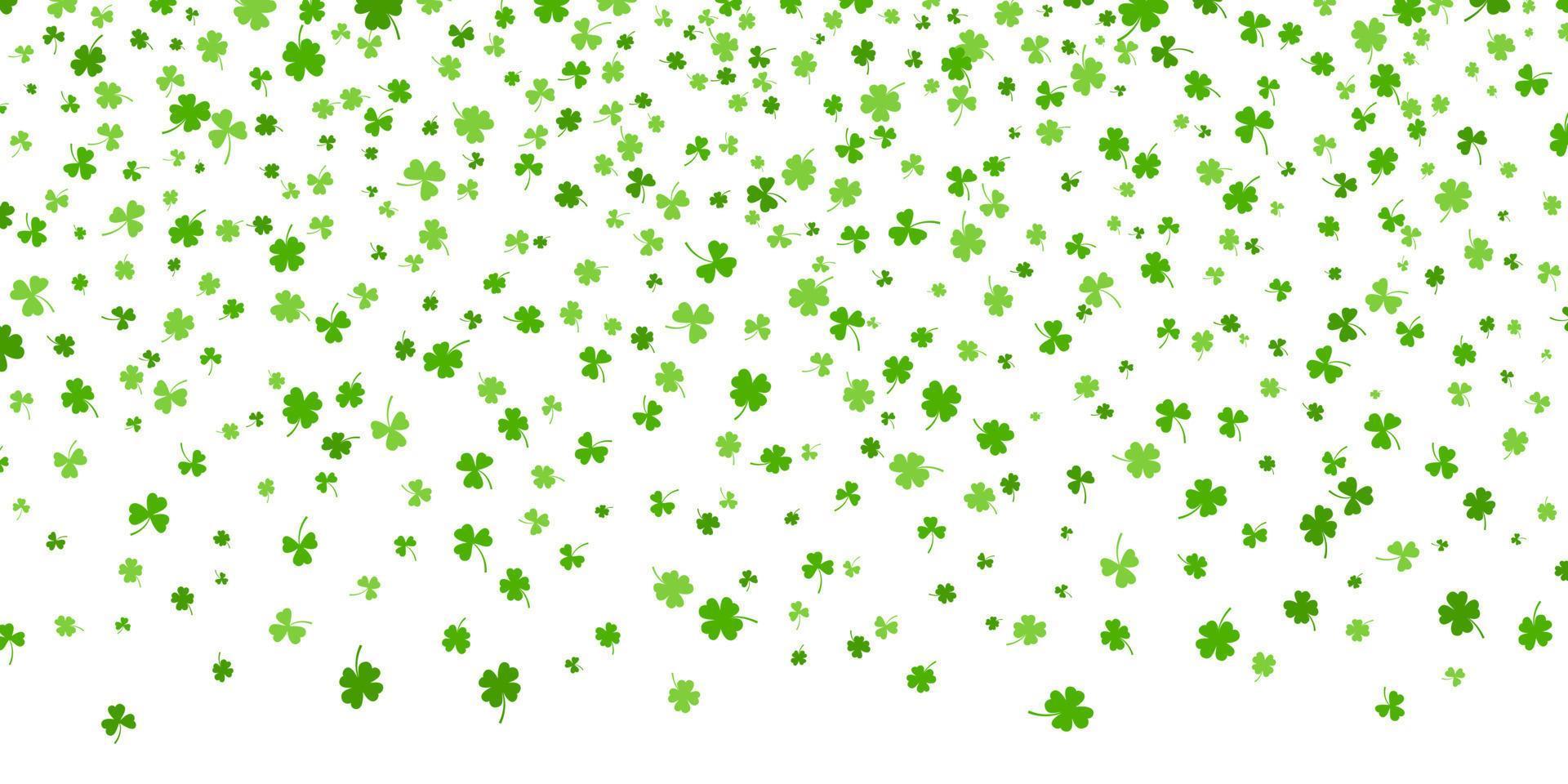 shamrock of groene klaver verlaat patroon achtergrond platte ontwerp vectorillustratie geïsoleerd op een witte achtergrond. vector