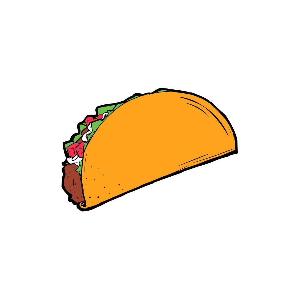 hand getrokken taco doodle vector