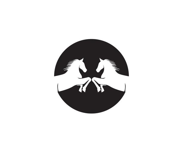 Paard hoofd zwarte Logo sjabloon Vector