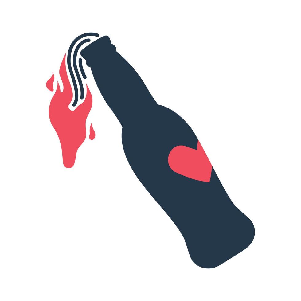 we noemden het liefdescocktail omdat het een vectorafbeelding is van een molotovcocktail met een haardlogo. geschikt voor iemand die een liefdesbom wil gooien op valentijnsdag vector