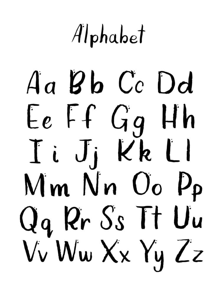 handgeschreven script alfabet geïsoleerd op een witte achtergrond vector