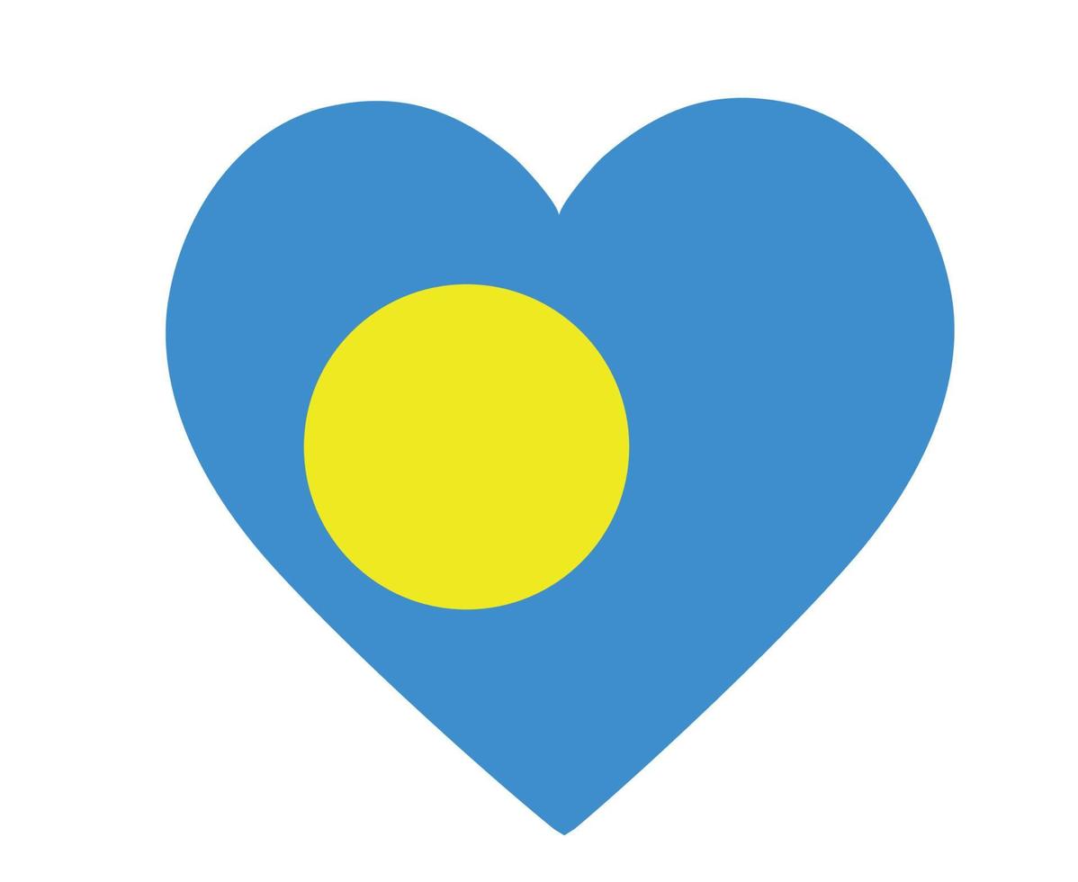 palau vlag nationaal oceanië embleem hart pictogram vector illustratie abstract ontwerp element