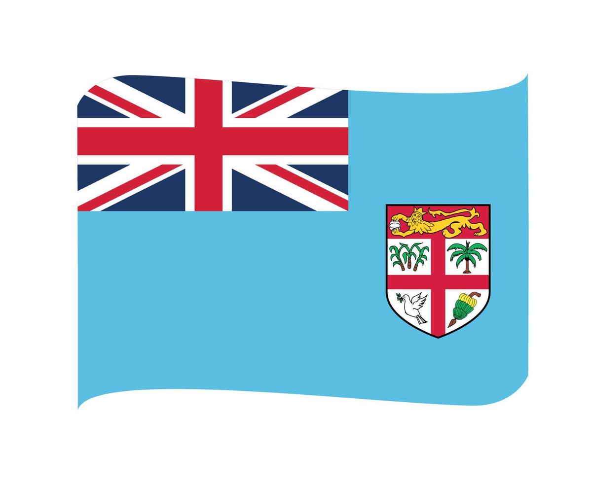 fiji vlag nationaal oceanië embleem lint pictogram vector illustratie abstract ontwerp element