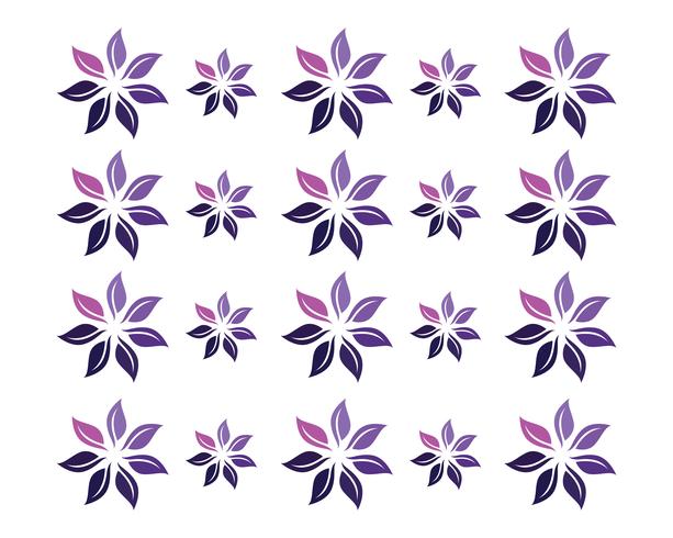 bloemenpatronenembleem en symbolen witte achtergrond vector