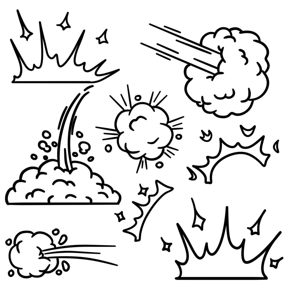 schetseffect van flits en explosie. vector