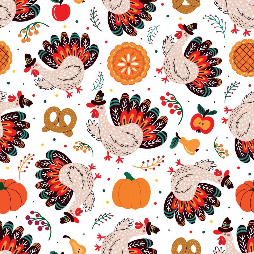 patroon van Thanksgiving Day-symbolen vector