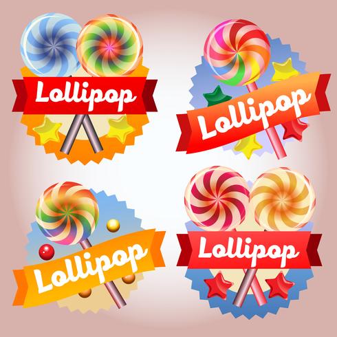 collectie lollipop badge vector