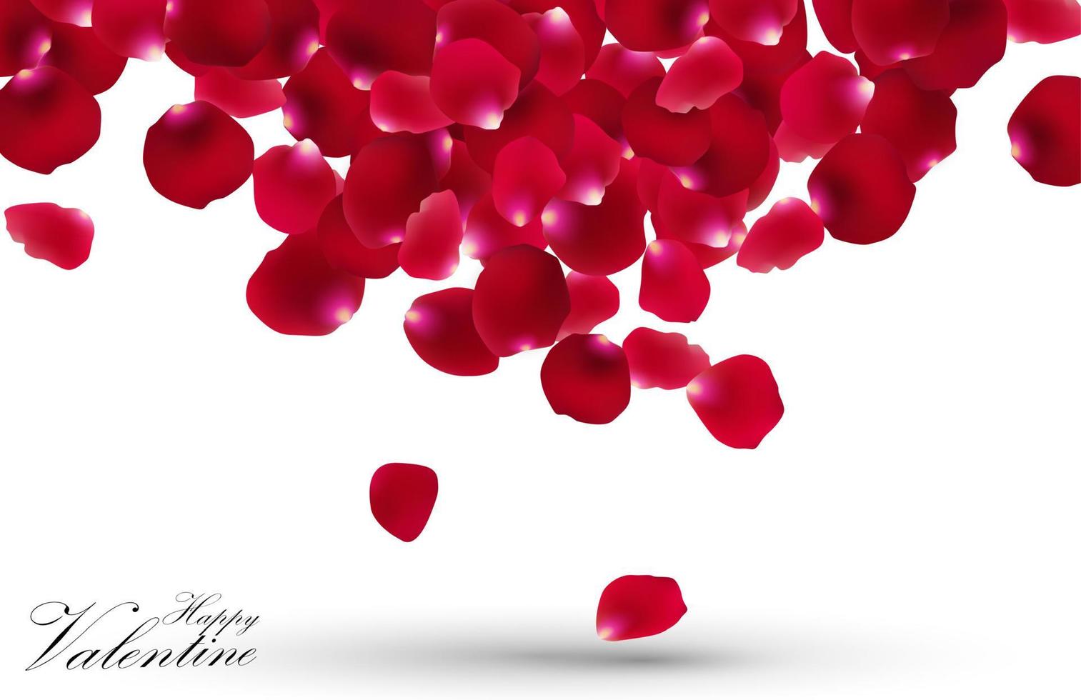 Valentijnsdag met rozenblaadjes op witte background.vector vector
