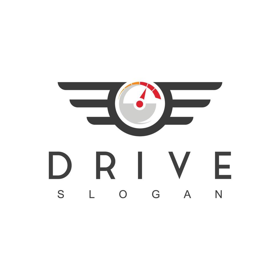 auto rijden logo sjabloon, snelheidsmeter, raceteam en garage icoon vector