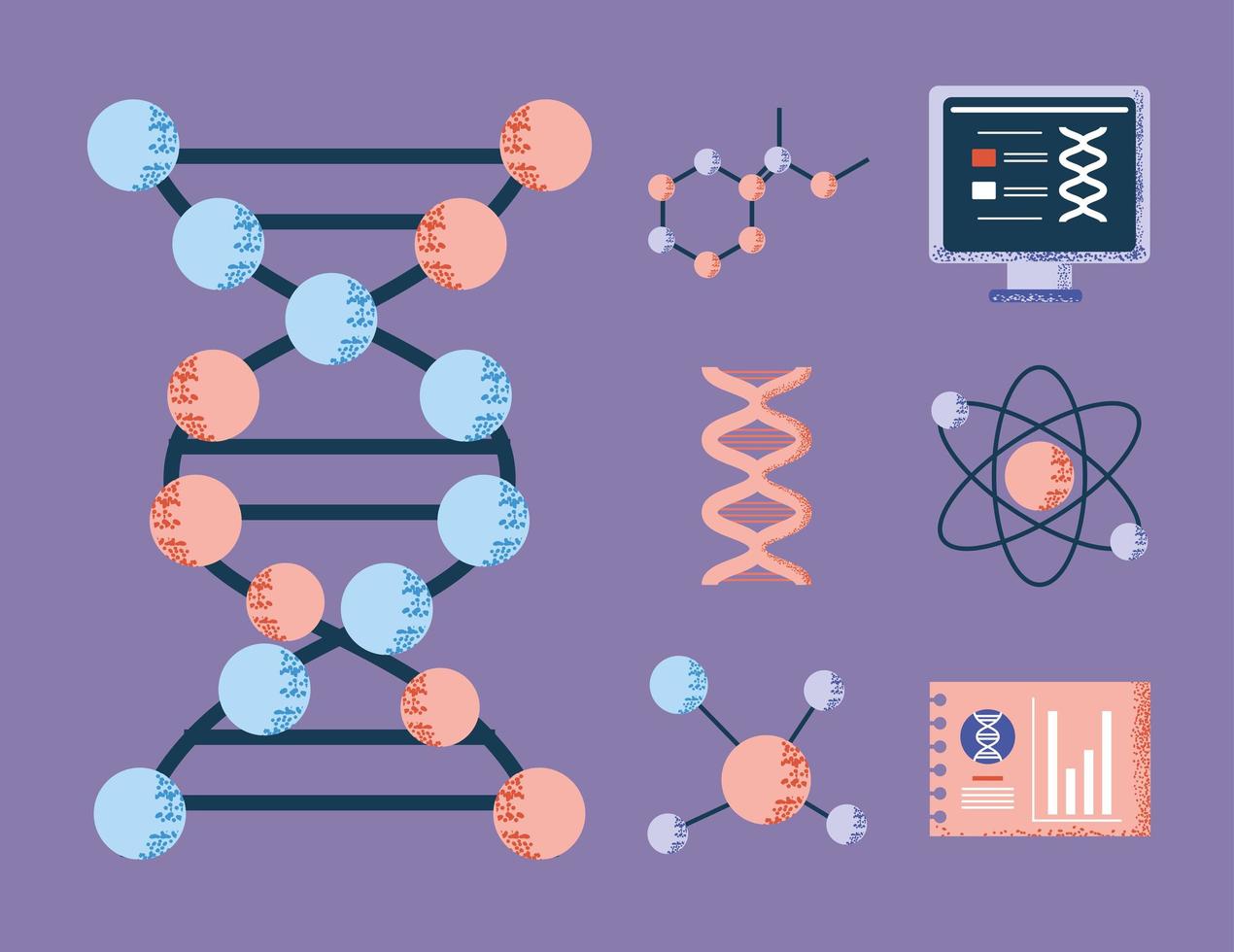 icon set dna vector