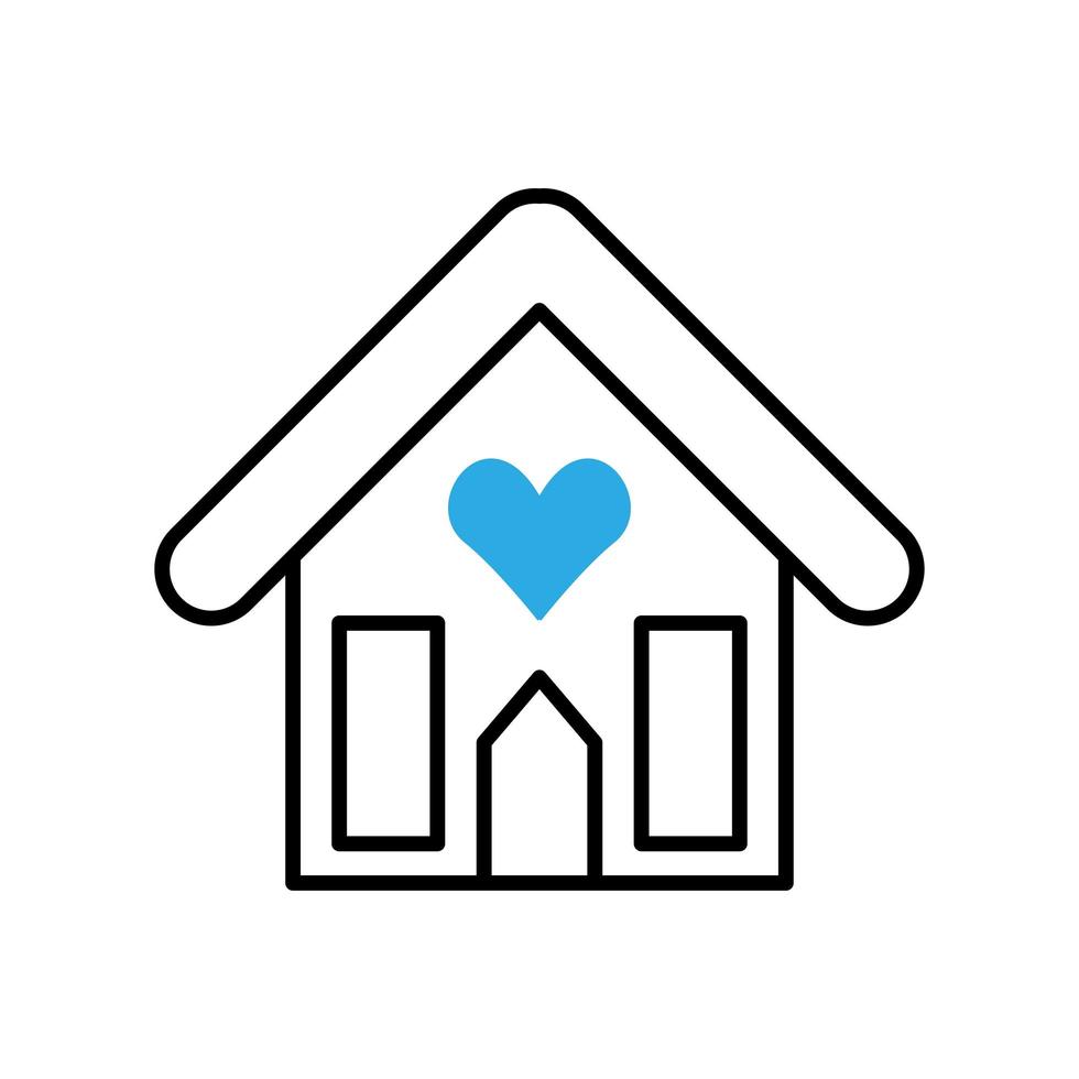 huis en blauw hart vector