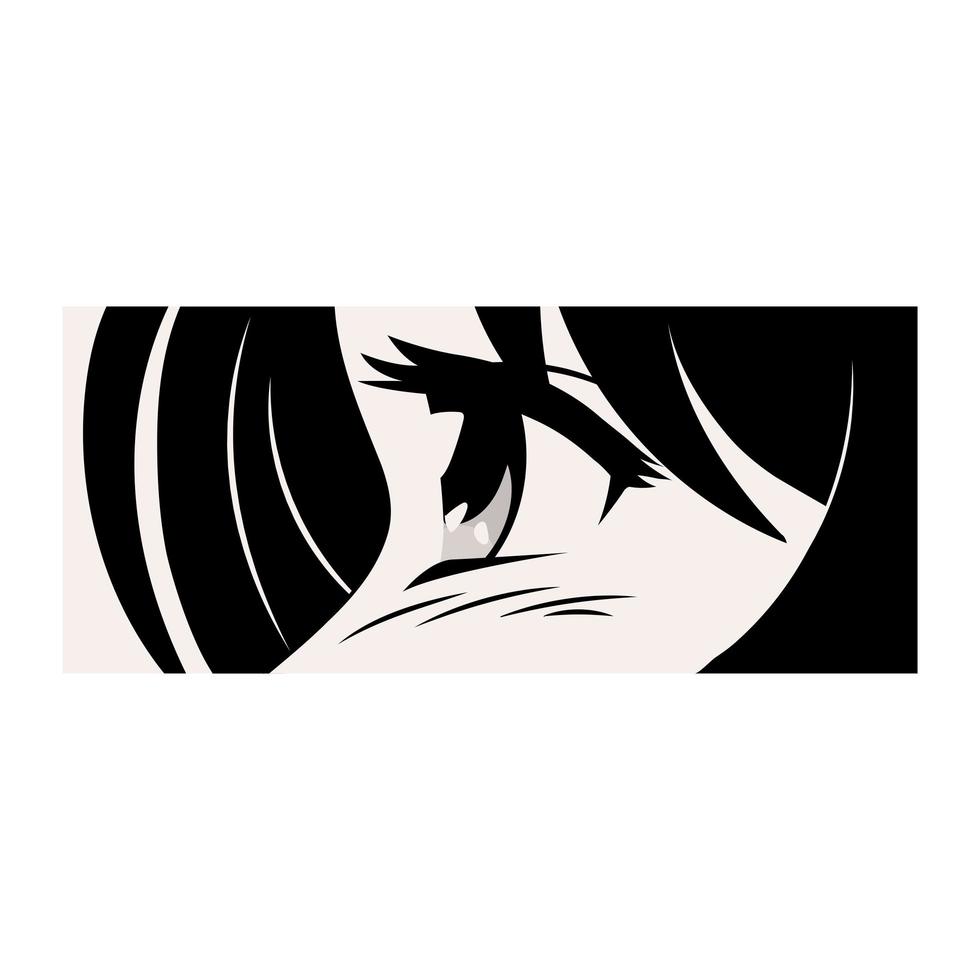 manga oog kant close-up vector