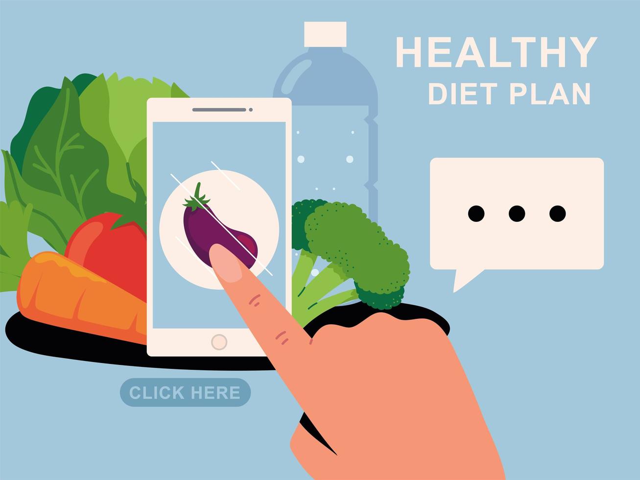 online gezond dieet plan vector