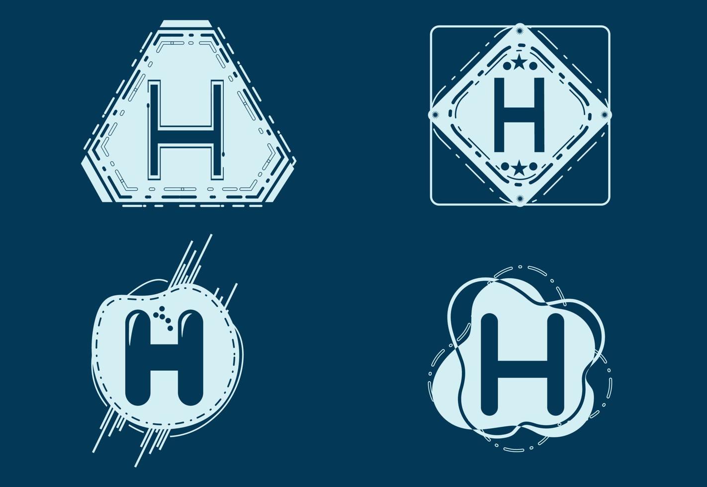 creatieve h letter logo en pictogram ontwerpsjabloon vector