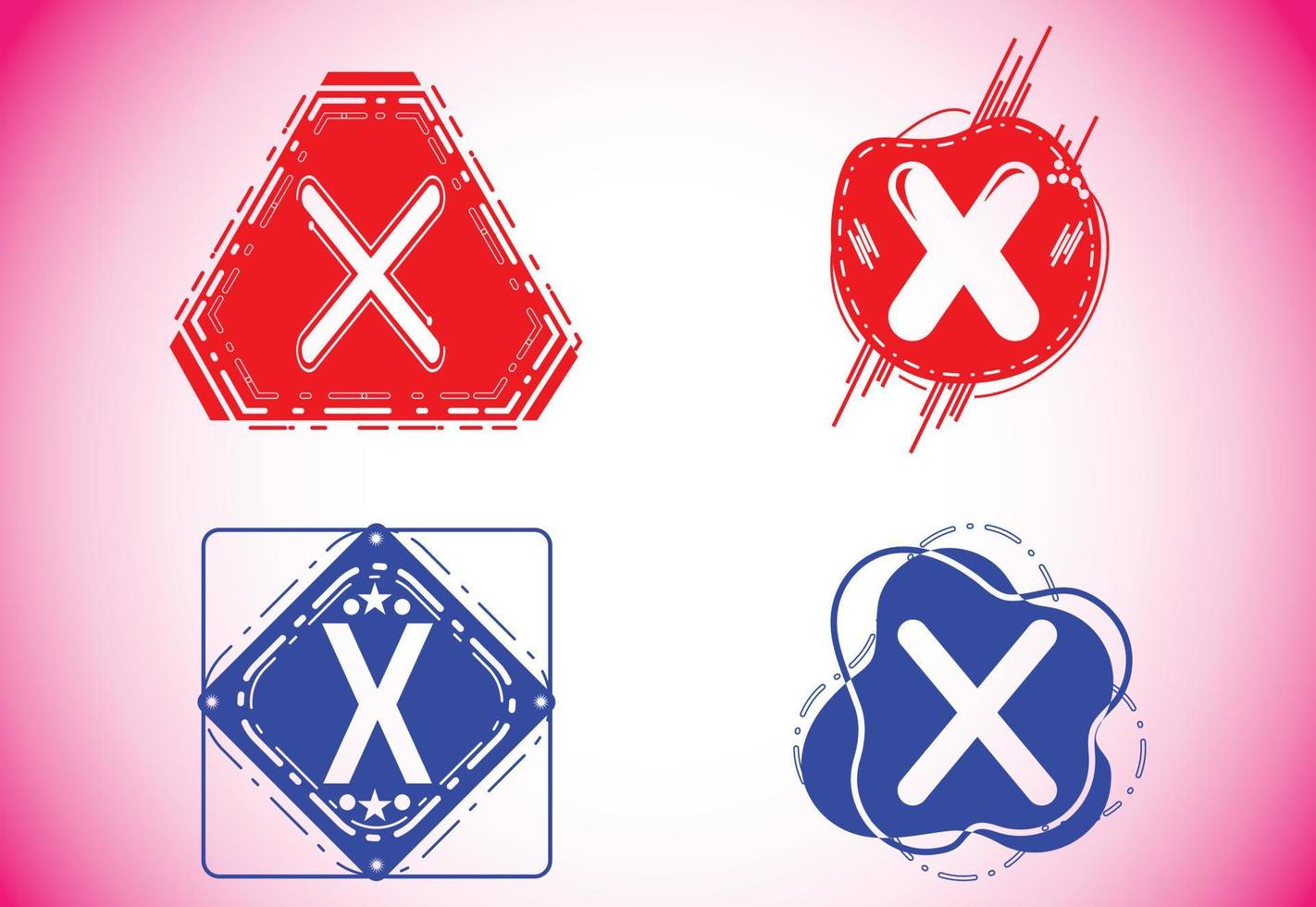 creatieve x letter logo en pictogram ontwerpsjabloon vector