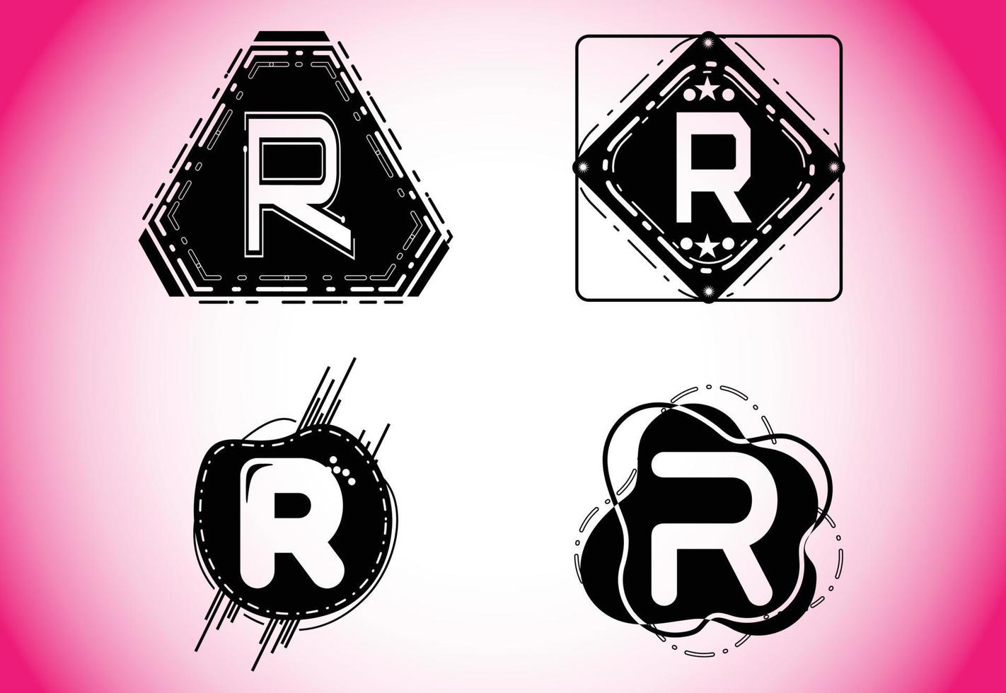 creatief r-letterlogo en pictogramontwerpsjabloon vector