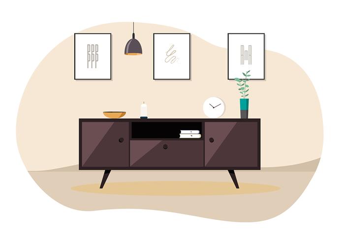 Vector woonkamer illustratie