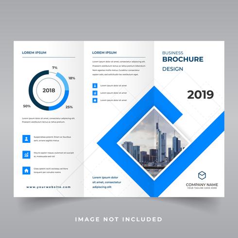 Vector gevouwen brochure, flyer voor het bedrijfsleven en reclame met plaats voor foto&#39;s. Ontwerp voor afdrukken en adverteren.