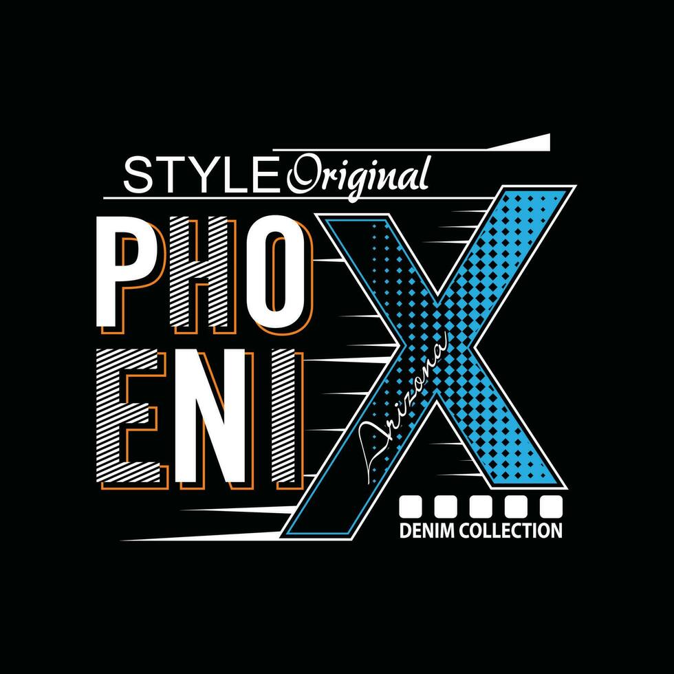 Phoenix arizona element van mannen mode en moderne stad in typografie grafisch design.vector illustration.tshirt, kleding, kleding en ander gebruik vector