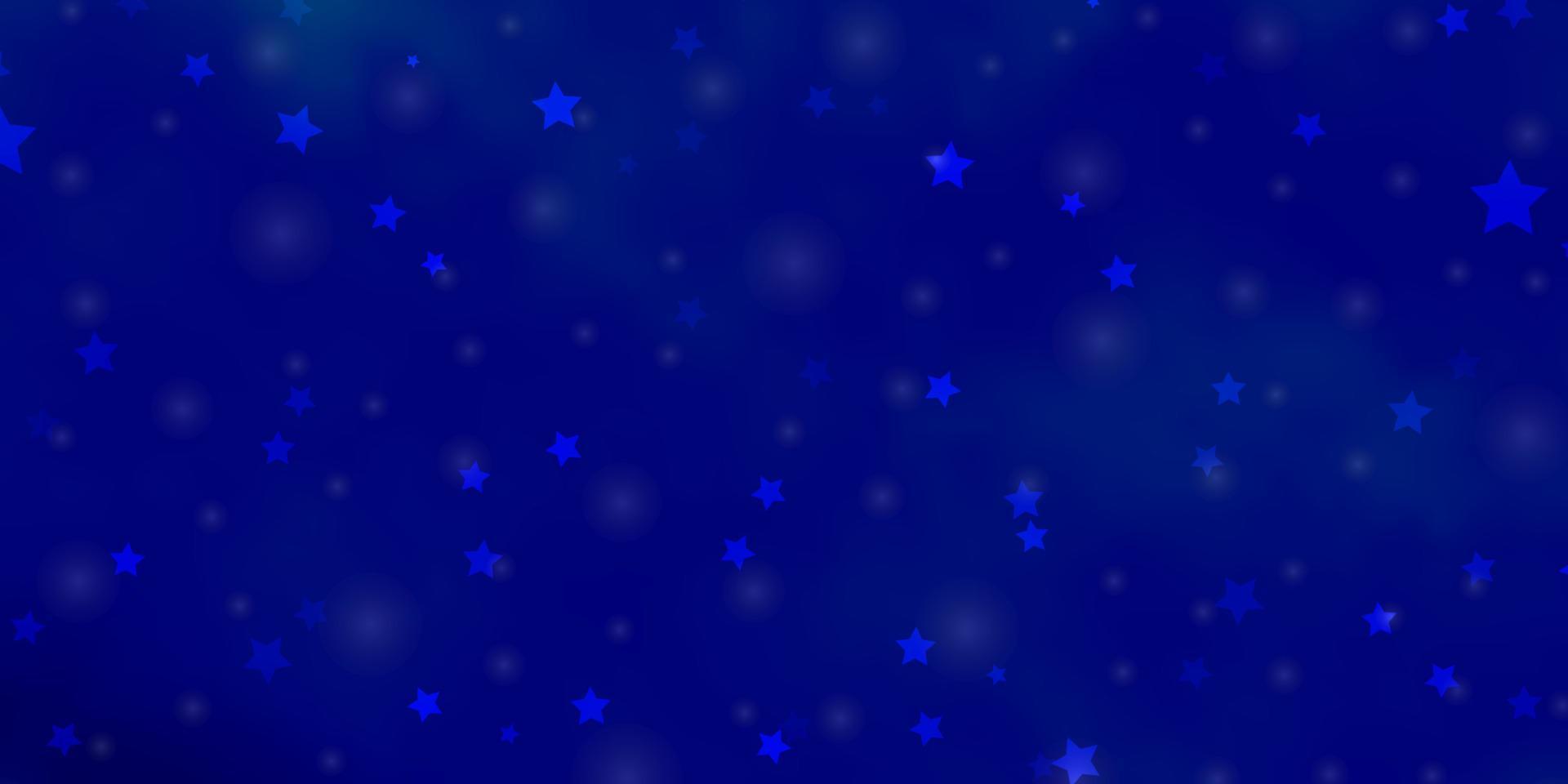 lichtblauwe vectorachtergrond met kleine en grote sterren. vector