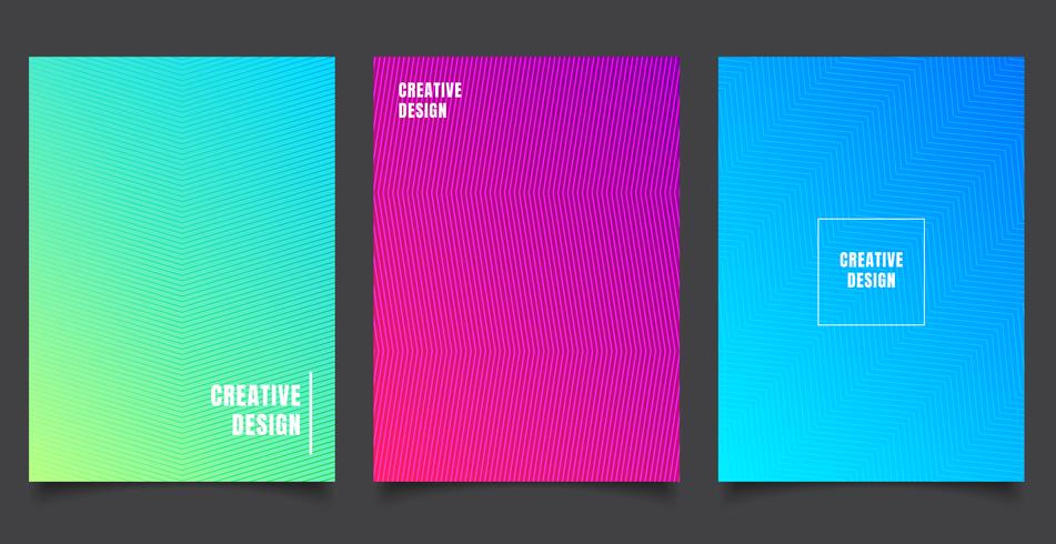Set van abstracte patroon achtergrond met lijnen kleurovergang textuur. Minimaal dynamisch omhulselontwerp. blauw, groen poster sjabloon voor aanplakbiljet. vector