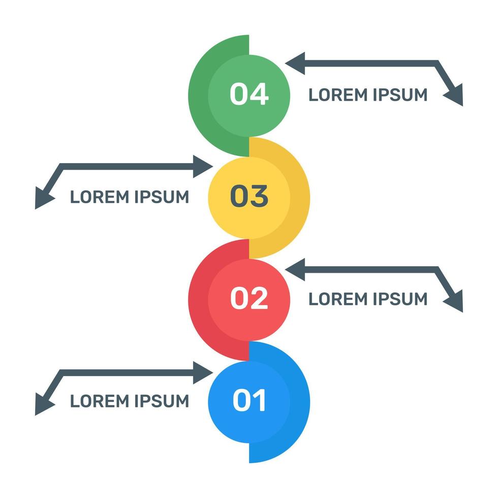 in kaart brengen op een gelabelde richting, plat icoon van info diagram vector