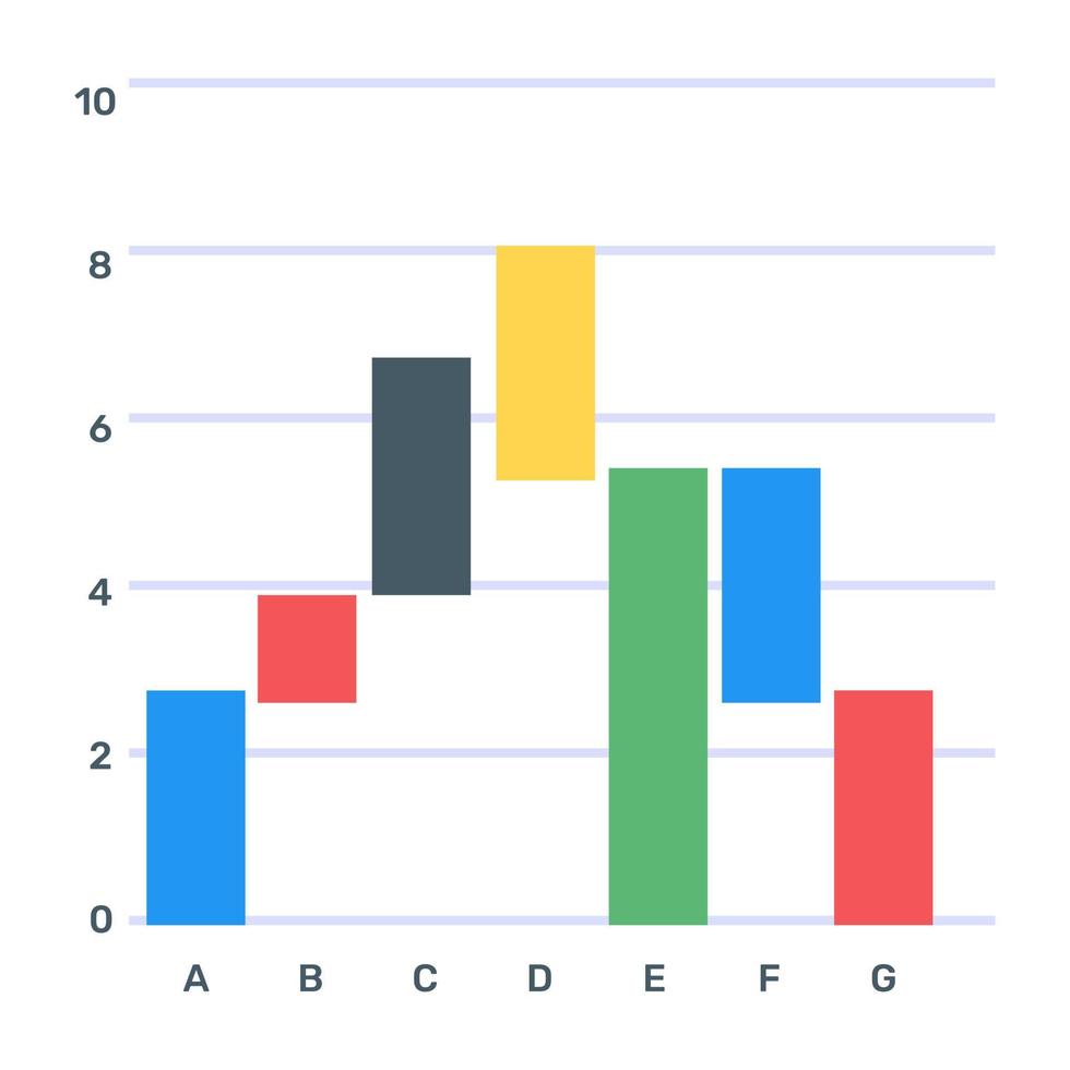 download dit bewerkbare platte pictogram van watervalgrafiek vector
