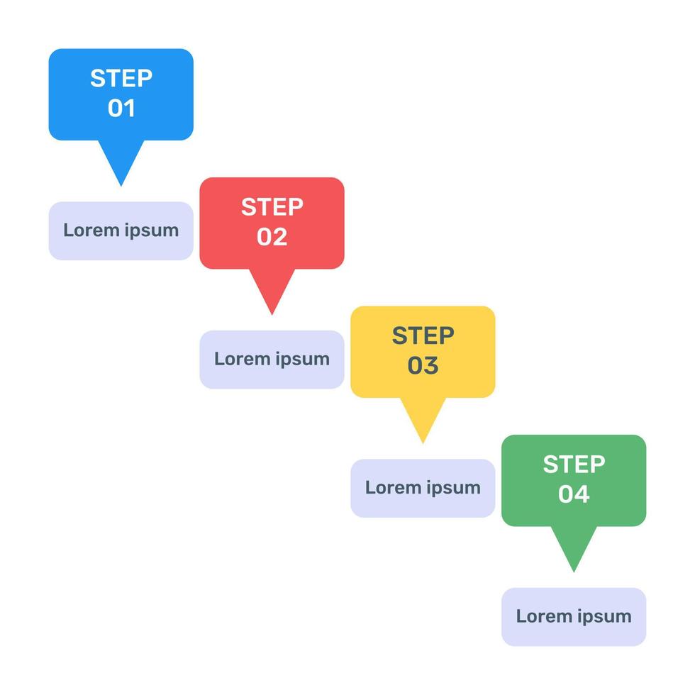 stap labels infographic pictogram in plat ontwerp vector