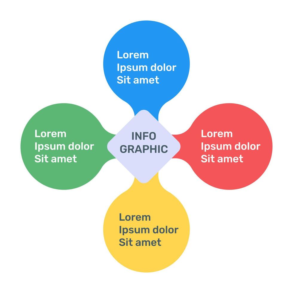 vierkanten infographic sjabloonpictogram in platte premium vector