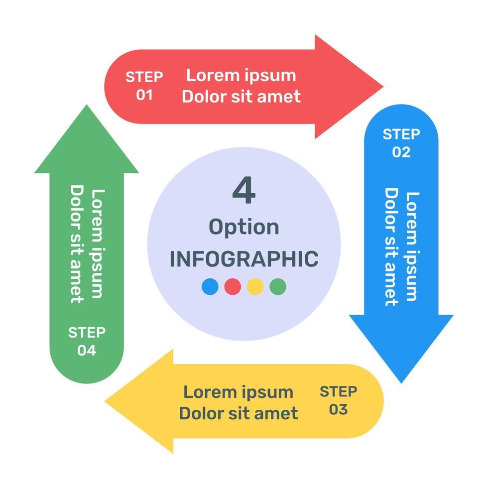 representatie van bedrijfsgegevens door pijlen infographic in plat pictogram vector