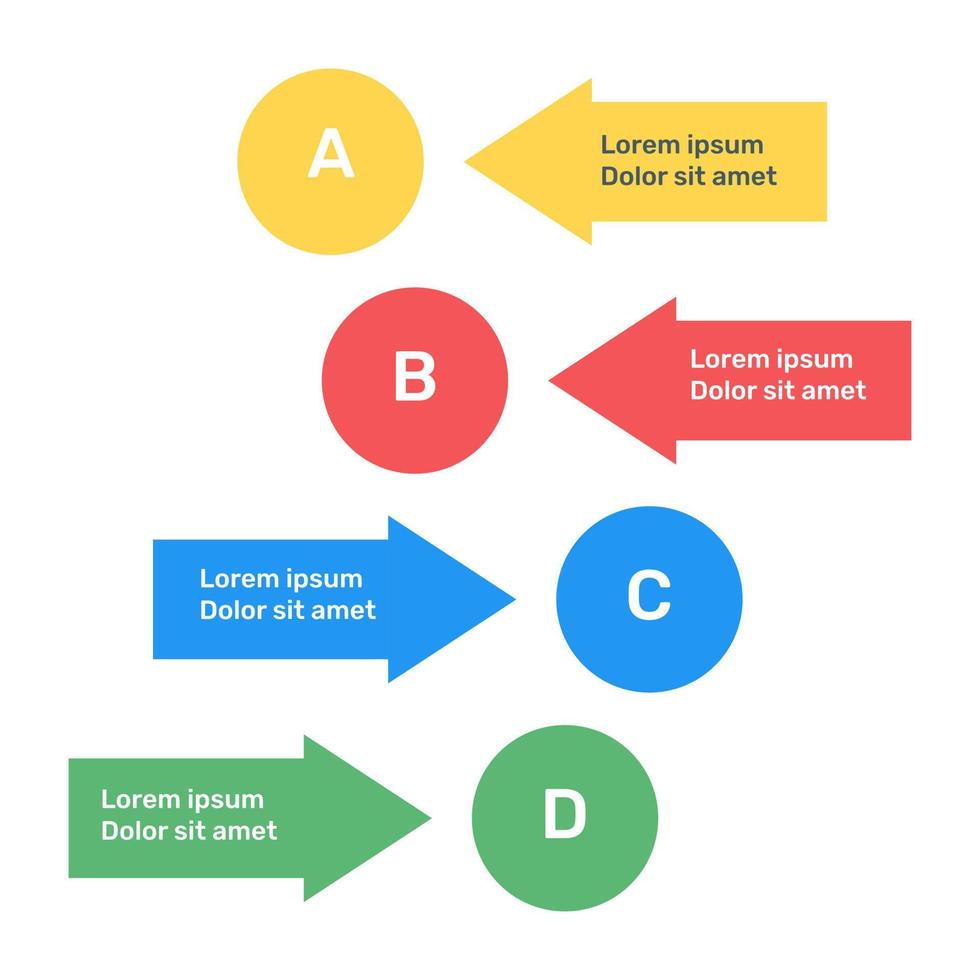 representatie van bedrijfsgegevens door pijlen infographic in plat pictogram vector