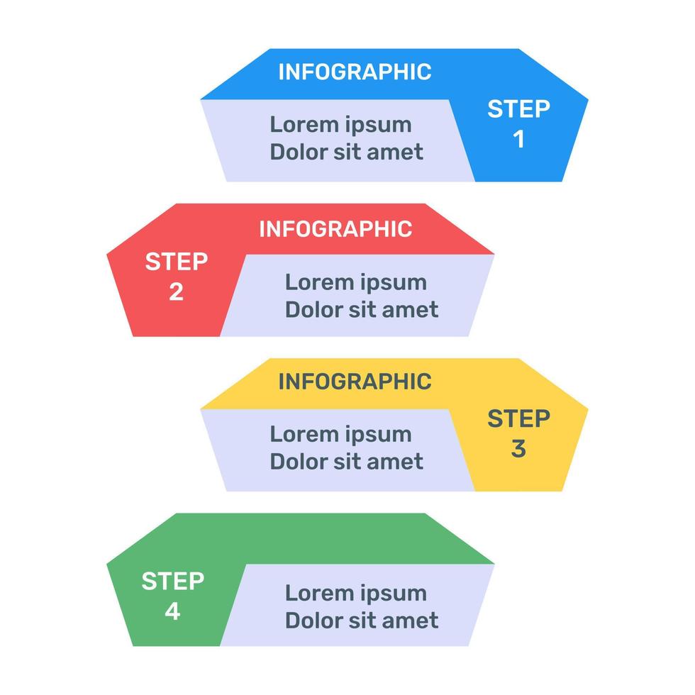 stap labels infographic pictogram in plat ontwerp vector