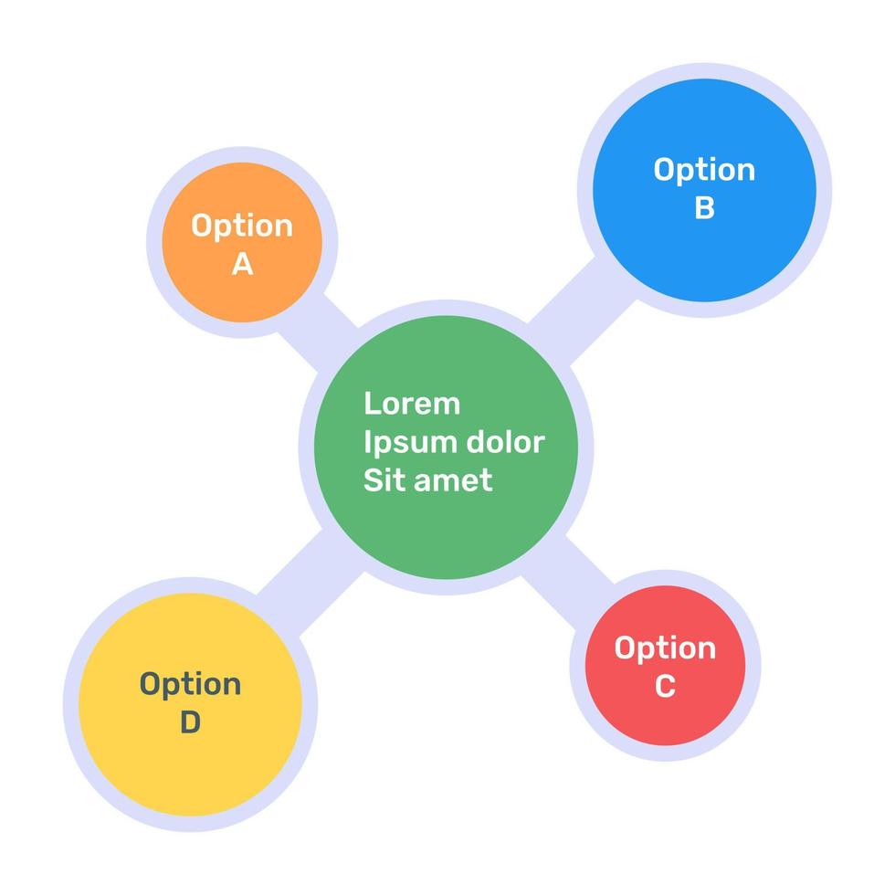 platte icoon van stap bubbels infographic vector