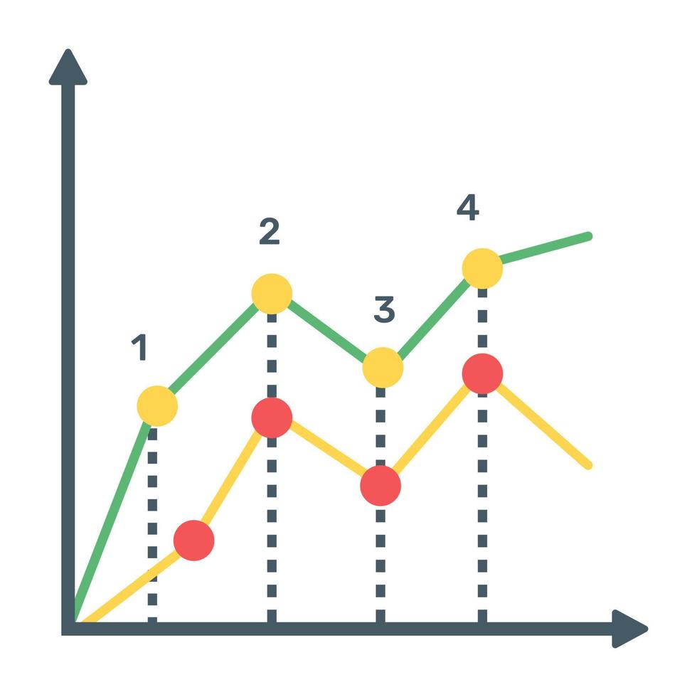 een plat icoon van lijngrafiek vector