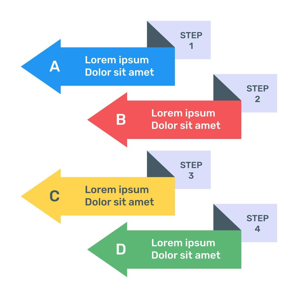 representatie van bedrijfsgegevens door pijlen infographic in plat pictogram vector