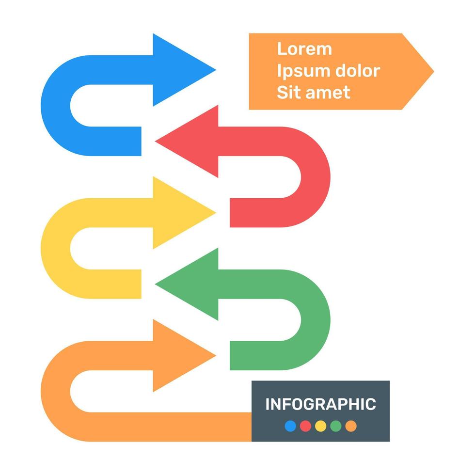 in kaart brengen op een gelabelde richting, plat icoon van info diagram vector