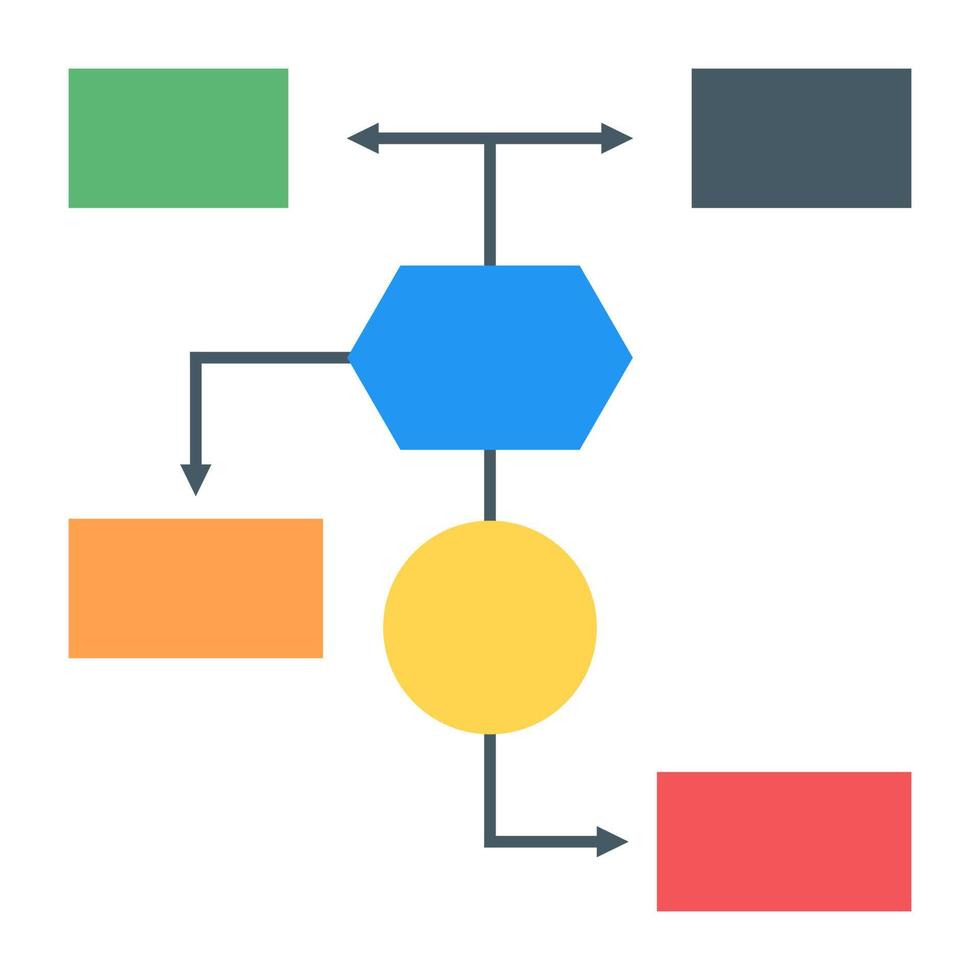 een modern icoon van flowchart infographic in plat design vector