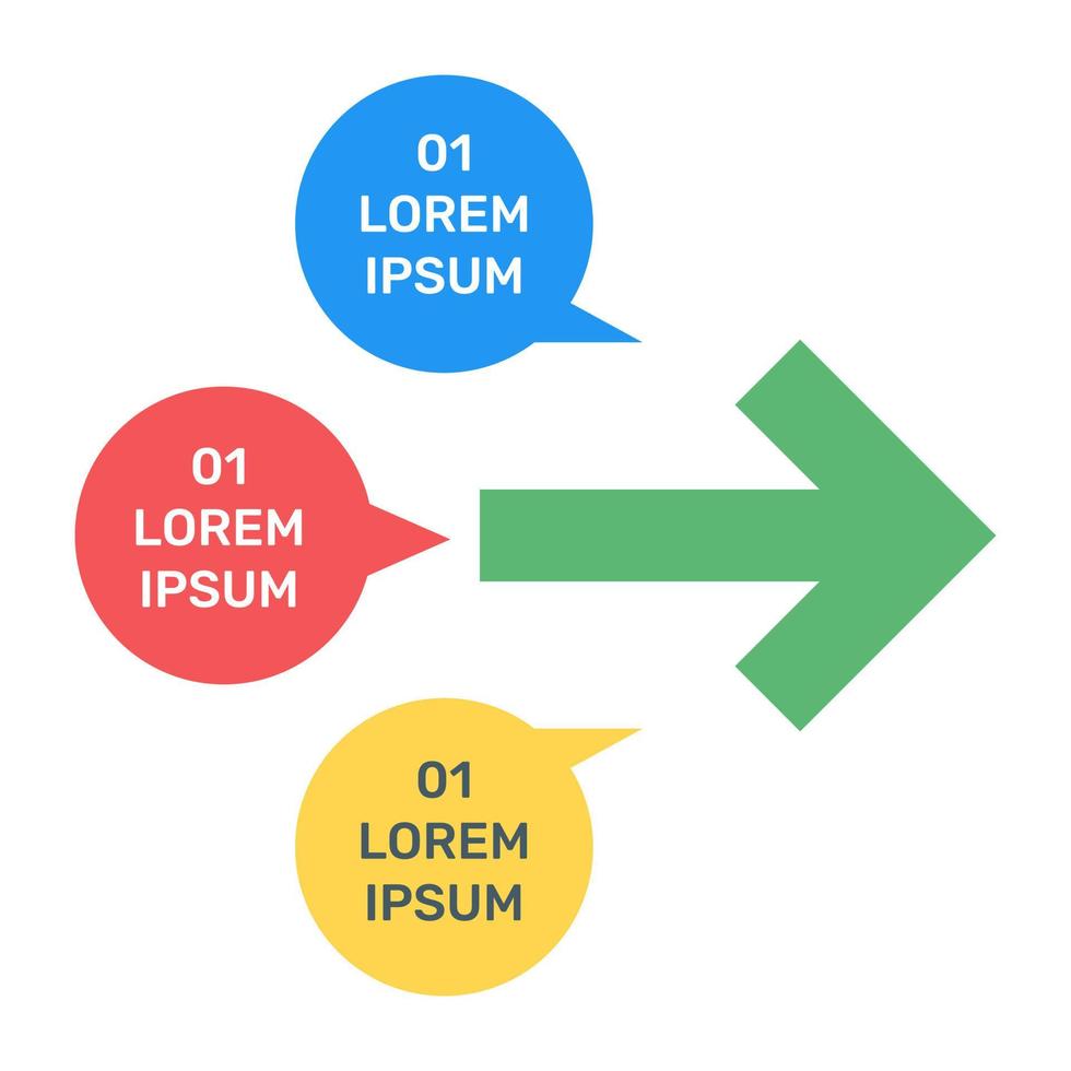 representatie van bedrijfsgegevens door pijlen infographic in plat pictogram vector