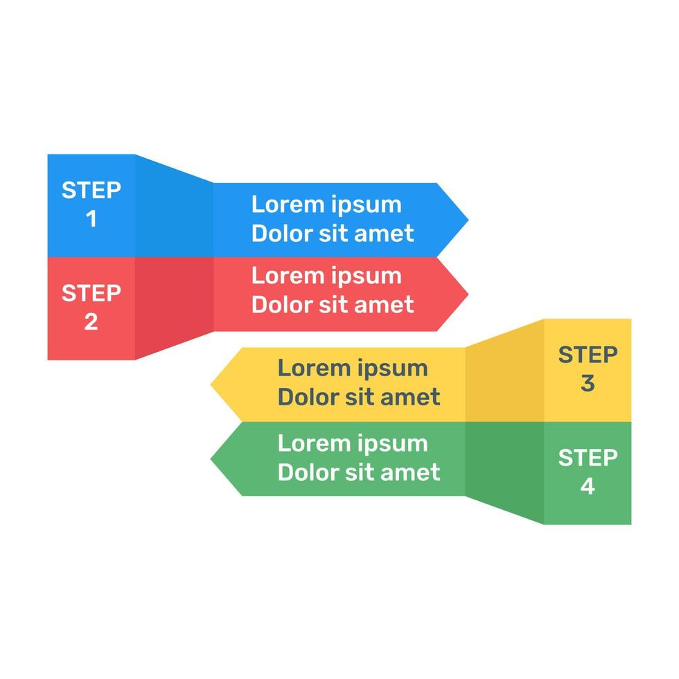 stap labels infographic pictogram in plat ontwerp vector