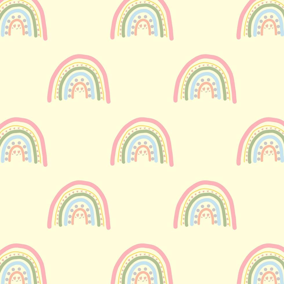 regenboog patroon. vrolijke heldere regenboog. patroon voor kinderkamer, kinderdecor. vector