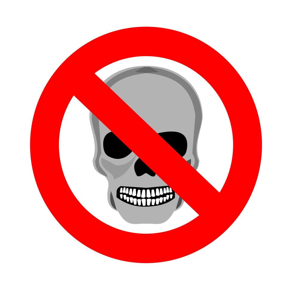 illustratie van een gevarensymbool, met schedel-schedelmotieven en verboden tekens vector
