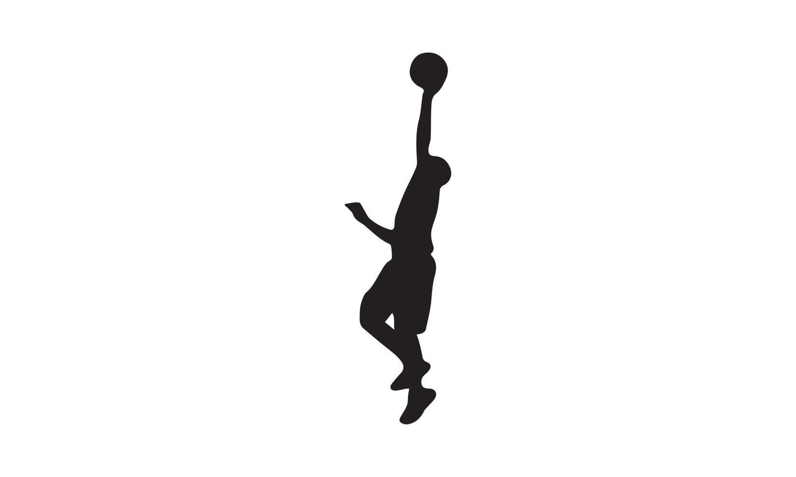 basketbalspeler vectorillustratie zwart en wit vector