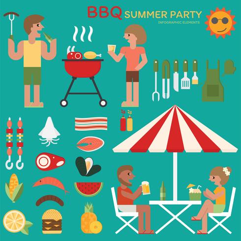 barbecue infographic vector