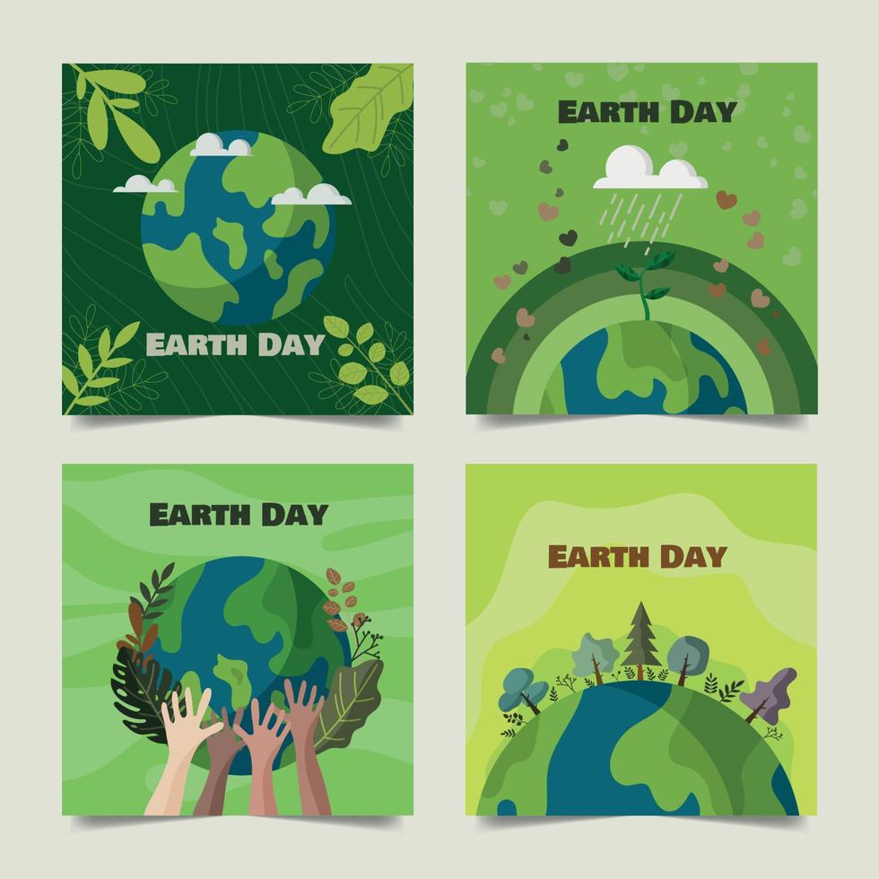 Earth Day sociale media vector