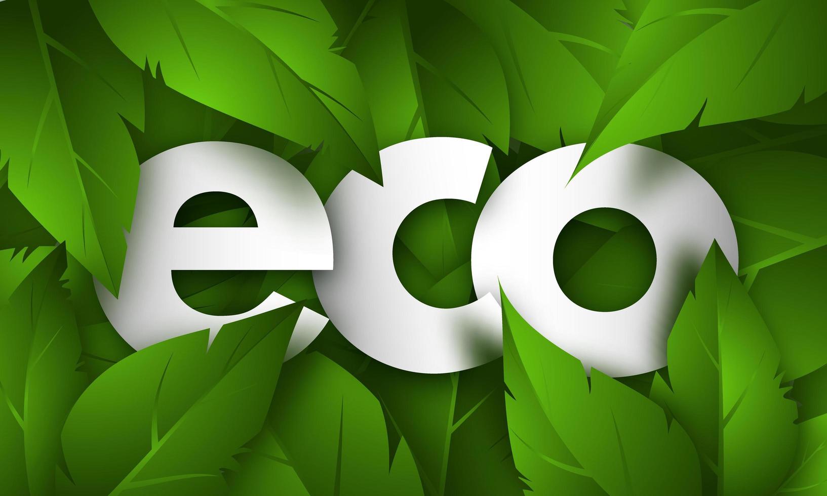 eco concept banner met weelderig groen gebladerte. vector illustratie