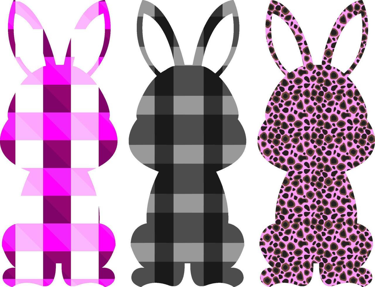 paashaas silhouet, paasdag konijn het kan worden gebruikt op t-shirt, trui, trui, hoodie, mok, sticker, kussen, tassen, wenskaarten, badge of poster vector