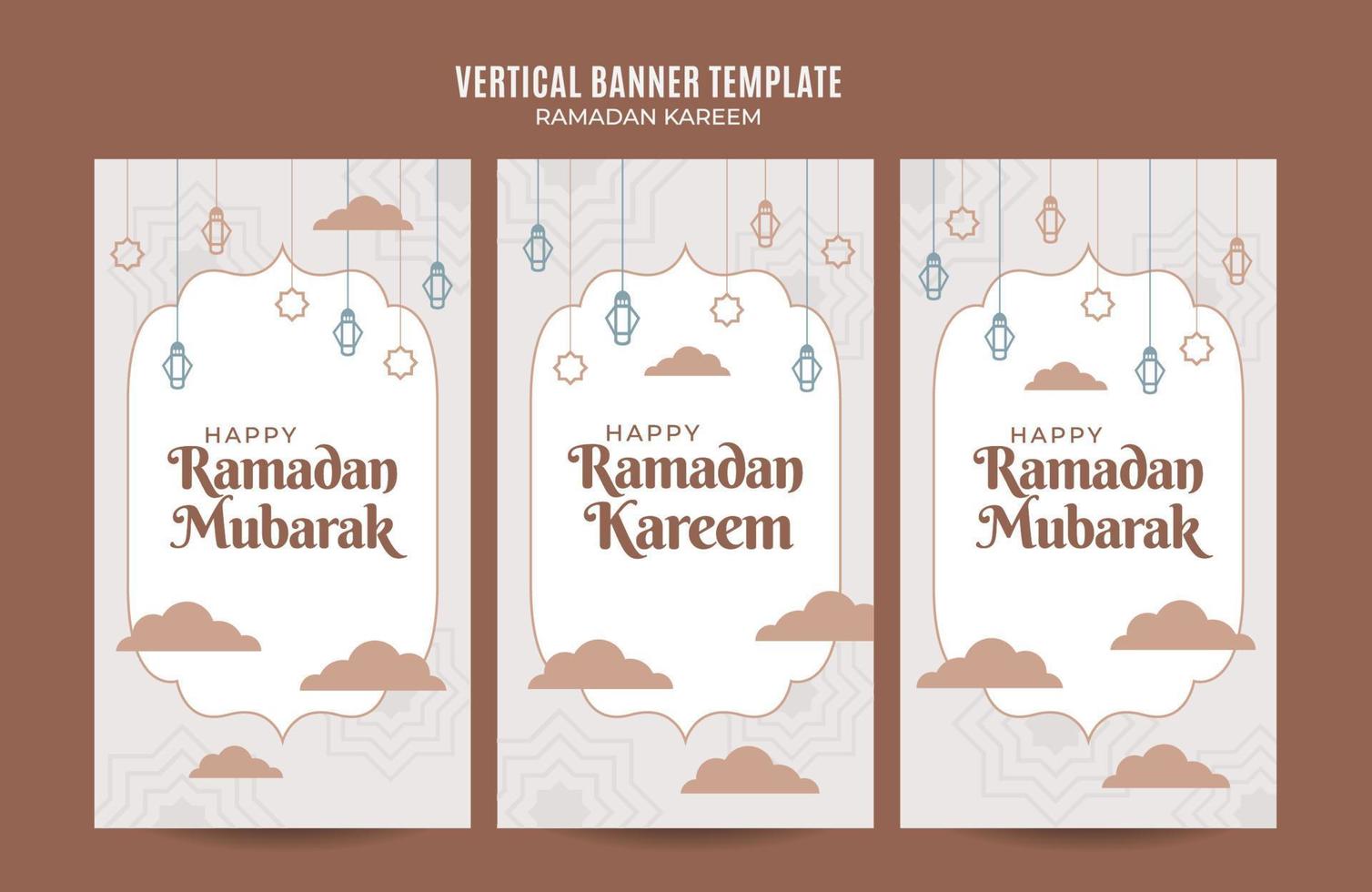 ramadan kareem verticale webbanner ruimte en achtergrond vector