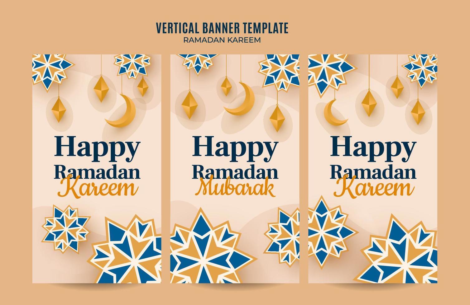 ramadan kareem verticale webbanner ruimte en achtergrond vector